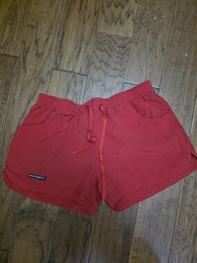 Watermen Red Athletic Drawstring Shorts for Women Lifeguard